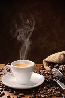 咖啡豆咖啡杯图片