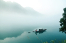 景观水景湖南雾漫小东江图片