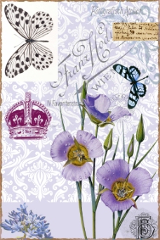 欧式花纹背景漂亮的花蕊油画图片
