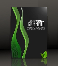 企业画册绿色条纹背景矢量素材