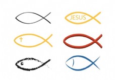 矢量基督教鱼符号