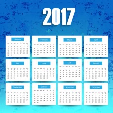 蓝色2017日历