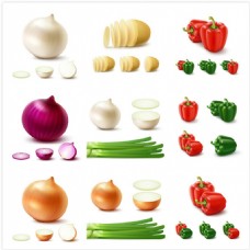 餐饮食物蔬菜矢量