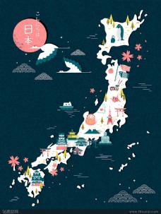 假日旅游日本度假旅游创意矢量素材