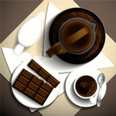 咖啡和巧克力矢量图