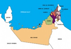 特色阿联酋地图矢量边界