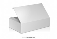 白色方形翻盖盒子样机