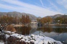 风景季丽美丽的冬季湖泊风景图片