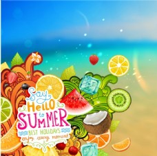 水果海报夏日水果展示宣传设计海报