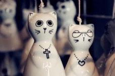 招财猫可爱陶瓷小猫图片