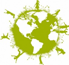 绿色地球矢量图