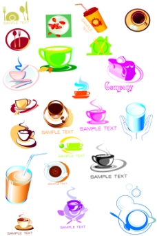 咖啡杯饮品矢量图标