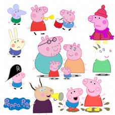 小人卡通动画小猪佩奇粉红猪小妹