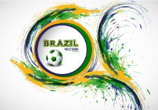 国足巴西国旗颜色与足球飞溅