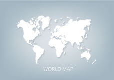 蓝色背景免费矢量世界地图白色3D