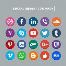 字体二十社交媒体图标