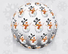与Snowman Pattern的3D圣诞球