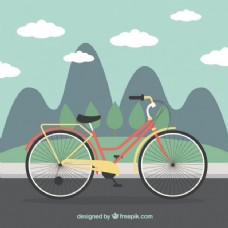 景观背景中的自行车