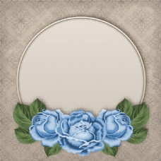 蓝色玫瑰装饰背景矢量素材