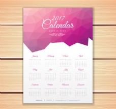 粉红色的多边形的日历