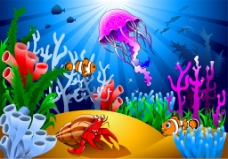 景观水景美丽的彩色海底图片