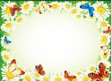 中堂画花朵蝴蝶边框