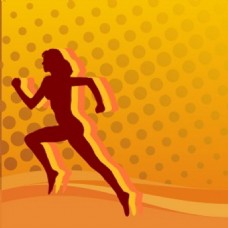 奔跑的女人图案背景海报图