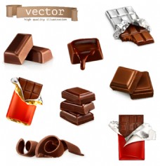 美味的巧克力食物美食矢量素材
