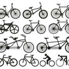 自行车的剪影元素矢量