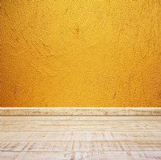 展板空间木纹地板水泥墙面背景