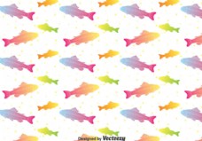 彩虹鳟鱼无缝模式矢量
