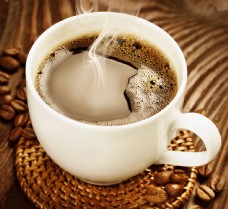 咖啡杯一杯热咖啡图片