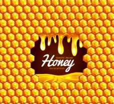 蜂巢背景与蜂蜜