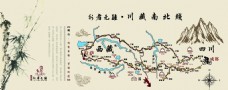 旅行海报川藏骑行南北线路图设计稿