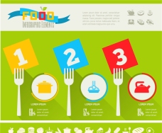 彩色食品信息图矢量素材