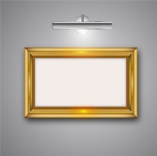 精美相框精美金色相框射灯设计矢量素材