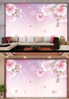 家具广告海棠花背景墙