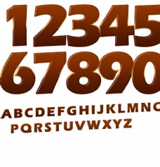 字体设计9创意棕色数字