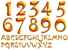 字体设计9创意金色数字
