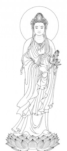 大势至菩萨线描