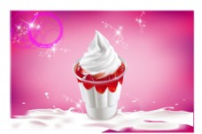 冰淇淋海报草莓圣代